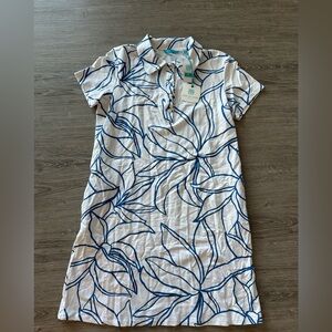 Tori Richard Navy and White Floral Dress